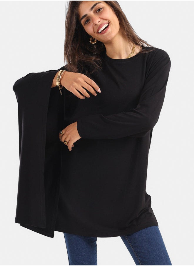 Clue Plain Blouse with Batwing Sleeve  - Image 2