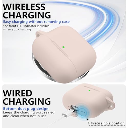 Ljusmicker for AirPods 4 Case 2024 with Cleaner Kit,Soft Silicone Protective Cover for Apple AirPods 4th Generation Cases for Women Men,AirPod 4 Case Accessories with Keychain-Milk Tea - Image 4