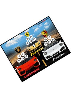 TambolaTickets.com TambolaTicketscomSuper Sports Cars Theme tambola Tickets Bingo housie lotto Printed on Hard Sheet Big Size Tickets 24 Cards 