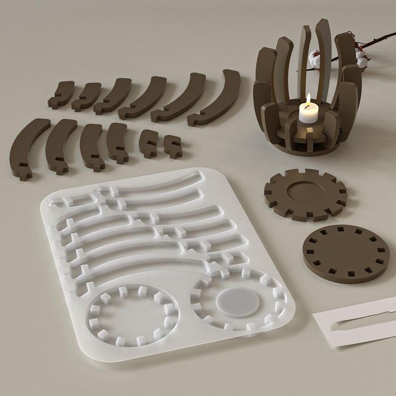 ESEENS Candle Holder & Resin Mold - Resin Casting Silicone Molds for Home Decor & Candle Making Wave Spiral Mold - Image 5
