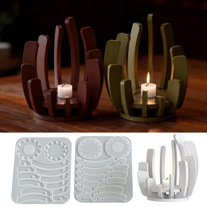 ESEENS Candle Holder & Resin Mold - Resin Casting Silicone Molds for Home Decor & Candle Making Wave Spiral Mold - Image 1