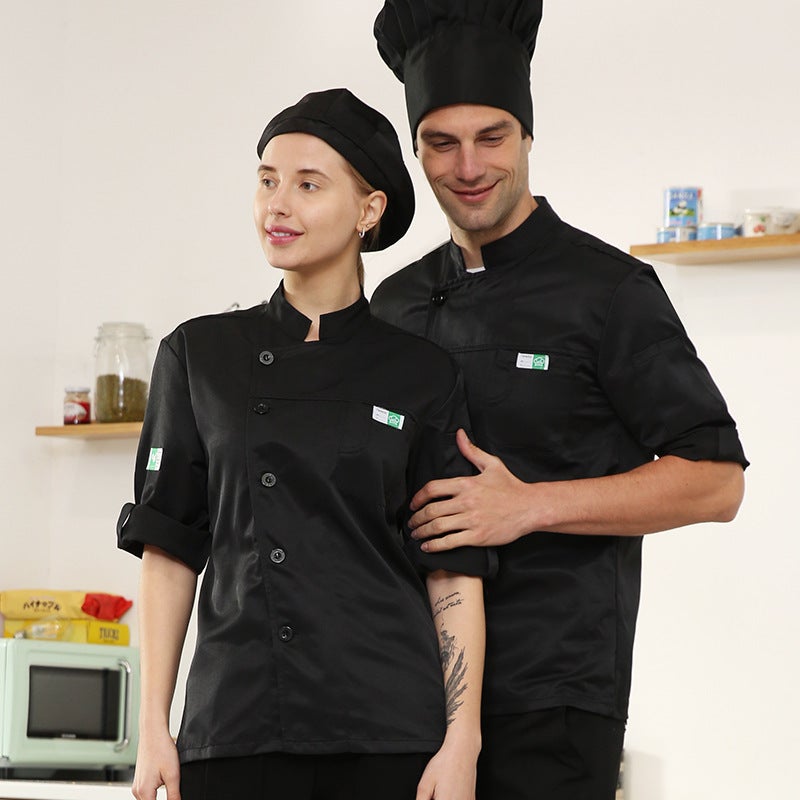 Eco-Kitchen Seven-Sleeve Chef'S Work Clothes Men'S Short-Sleeve Summer Women'S Lightweight Sweat-Absorbent Breathable Net Restaurant Catering - Image 1