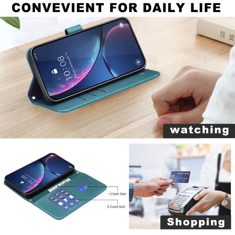 HuHa Protective Cover For Samsung Galaxy S22+ 5G Square Texture Leather Phone Case(Green) - Image 5