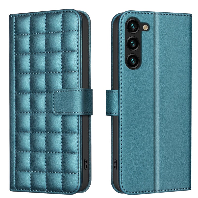 HuHa Protective Cover For Samsung Galaxy S22+ 5G Square Texture Leather Phone Case(Green) - Image 1