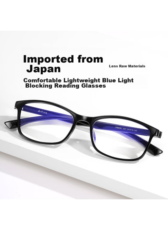 Pulais Reading Gl For Men, Imported Anti-blue Light High-definition Fashionable Portable Reading Gl For Women 8092, Black 400 Degrees - Image 1