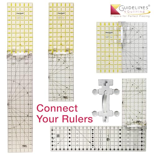 Guidelines4quilting - Quilt Ruler Connector/Handle for Rulers and Templates - Alignment Tabs and Lip Edge for Perfect Alignment - Unbreakable - Left-Handed Friendly - Suction Cups - Built-in Handle - Image 3