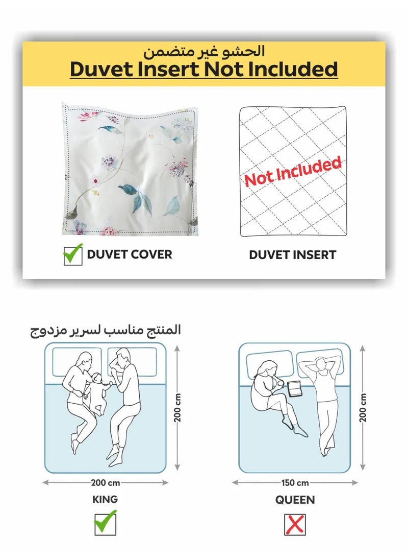Donetella Digital Print Duvet cover Set, King Size 220x240 cm - 6-Pcs Bed Set, ,Emirate Collection, Microfiber - 1 Duvet Cover, 1 Fitted Sheet, 2 Pillow Shams, 2 Pillowcases (Filler Not Include)