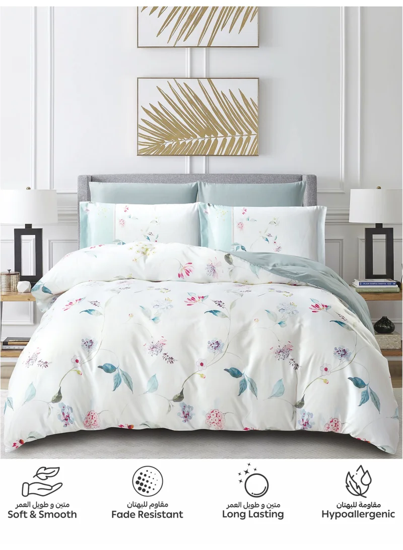 Donetella Digital Print Duvet cover Set, King Size 220x240 cm - 6-Pcs Bed Set, ,Emirate Collection, Microfiber - 1 Duvet Cover, 1 Fitted Sheet, 2 Pillow Shams, 2 Pillowcases (Filler Not Include)