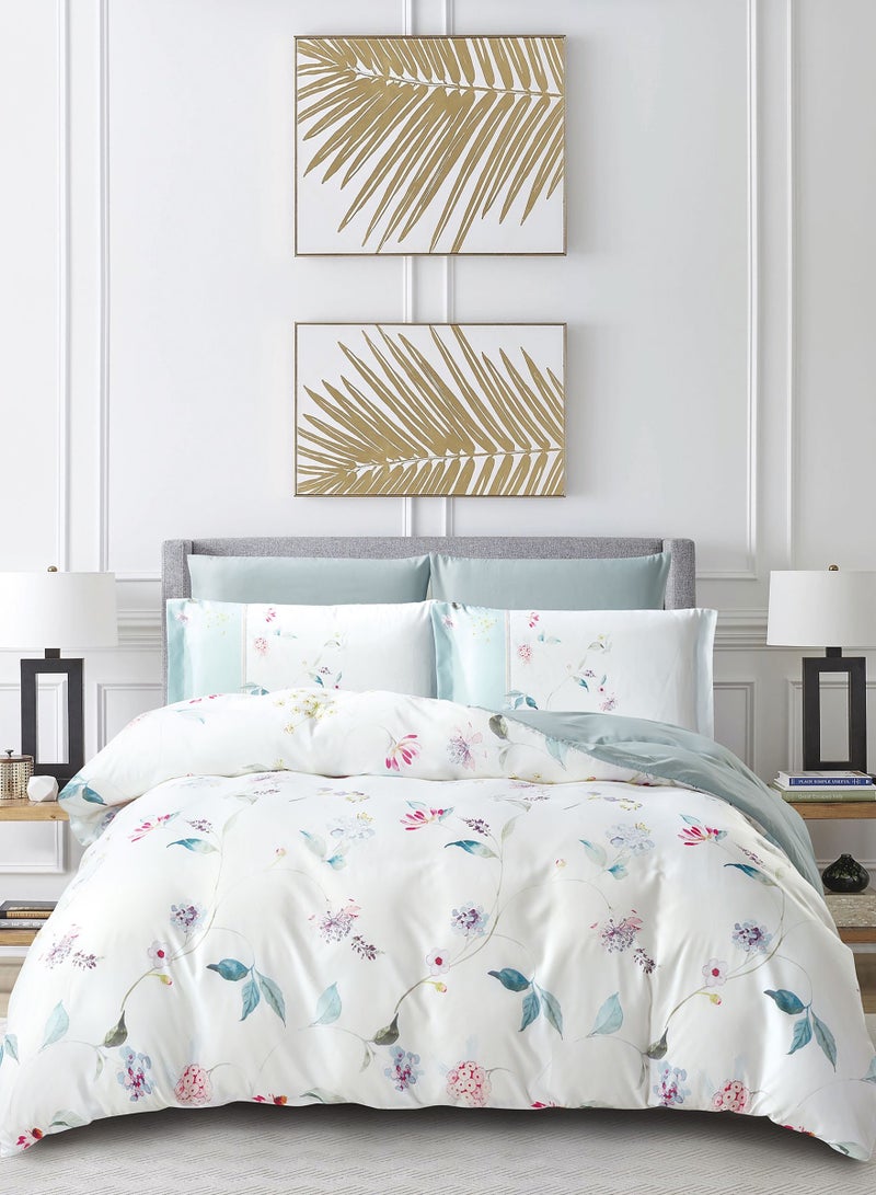 Donetella Digital Print Duvet cover Set, King Size 220x240 cm - 6-Pcs Bed Set, ,Emirate Collection, Microfiber - 1 Duvet Cover, 1 Fitted Sheet, 2 Pillow Shams, 2 Pillowcases (Filler Not Include) - Image 1