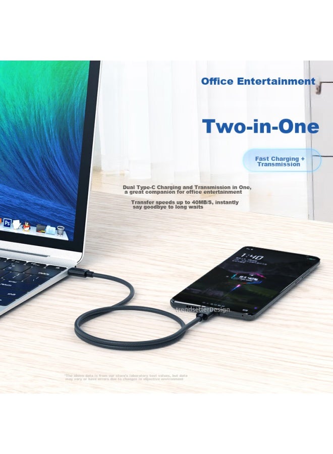 trendsetter Dual-head Type-c Data Cable, Pd100w 3-meter Charging Cord, Compatible With Xiaomi, Huawei, Honor, Lenovo, Hp, Asus Rog, Dell, Apple Laptops, Usb-c Power Cable - Image 2