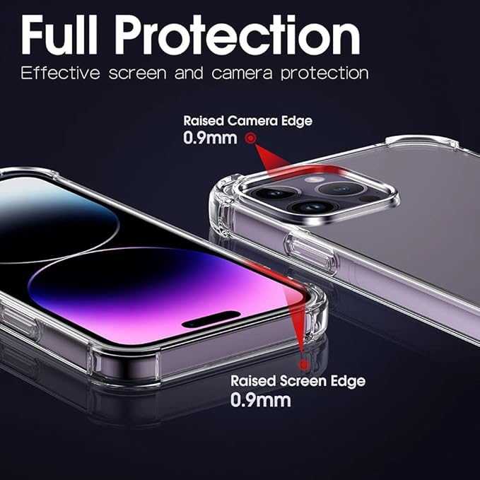 ACLIX Clear Case for iPhone 14 Pro  Anti-Burst Ultra Clear Anti-Scratch Shockproof Cover, Hard PC Back + Soft TPU Bumper with Airbag Protection - Image 2
