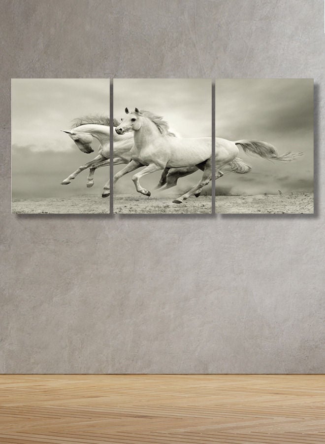 Marktna Decorative Wall Art Painting with a Horse Design,3 Pieces, Size 120x60 cm - Image 1
