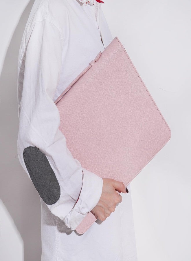 Wonderpool Travel Zippered Portfolio 3 Ring Binder A4 Padfolio Document Case with Removable Clipboard Legal Pad Holder, Business Office School Organizer for Men and Women (Pink) - Image 5