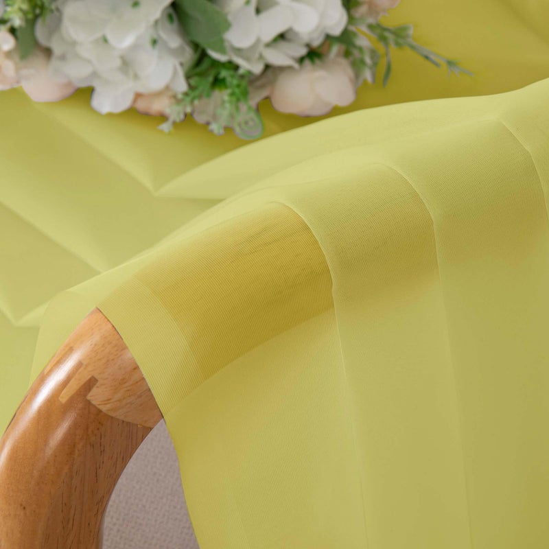 OVZME Sheer Curtains 84 Inches Long 2 Panels Set, Light Filtering Transparent Lightweight Soft Window Treatment Panels for Study Room Living Room Guest Room, Each 42W x 84L Inches, Lemon - Image 3