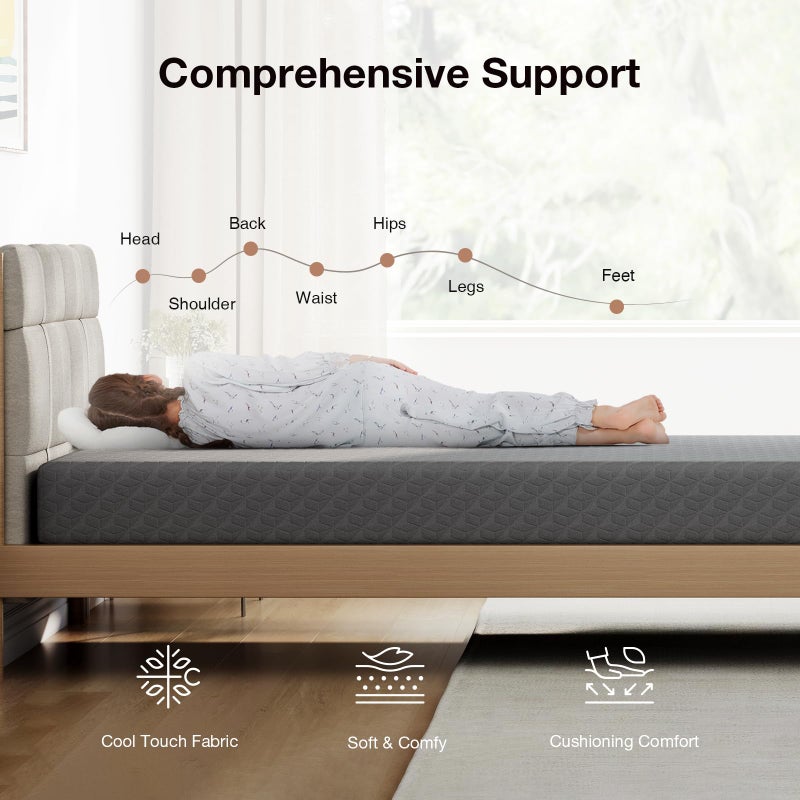 Novilla Twin Mattress for Kids, 5 Inch Twin Size Mattresses with Gel-Infused Memory Foam & Pressure-Relieving Foam for Cool Touch & Edge Support Mattress in a Box CertiPUR-US Certified - Image 4