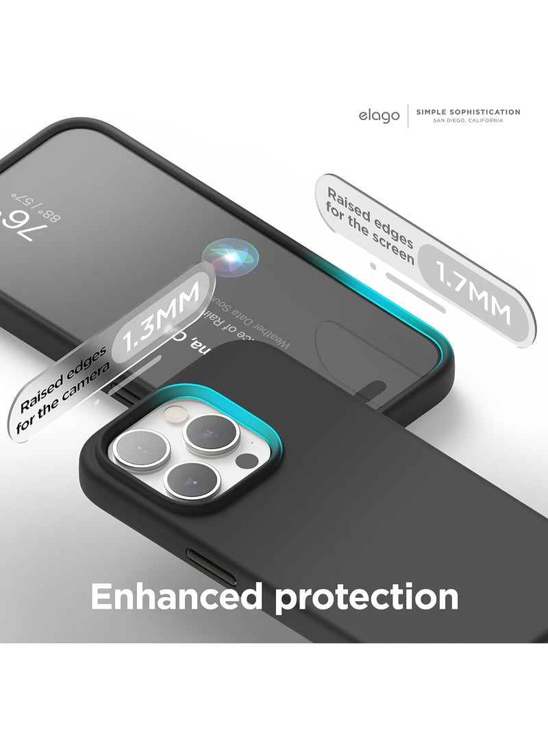 Elago Magnetic Liquid Silicone for iPhone 15 PRO Case Cover with MagSafe Shockproof - Black - Image 2