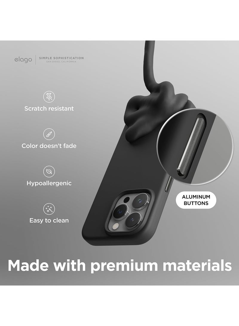 Elago Magnetic Liquid Silicone for iPhone 15 PRO Case Cover with MagSafe Shockproof - Black - Image 3