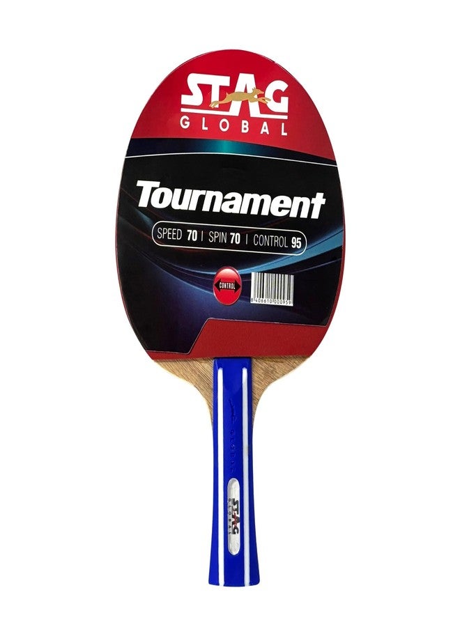 STAG GLOBAL Tournament Table Tennis Racket for Beginners | Lightweight Paddle Rubber | Tournament Ready | Multicolour - Image 1