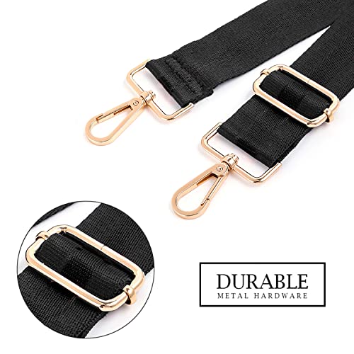 Shein Wide Shoulder Strap Adjustable Replacement Belt Guitar Style Cross body Handbag Purse Strap (Classic Black (Gold Hardware)) - Image 4