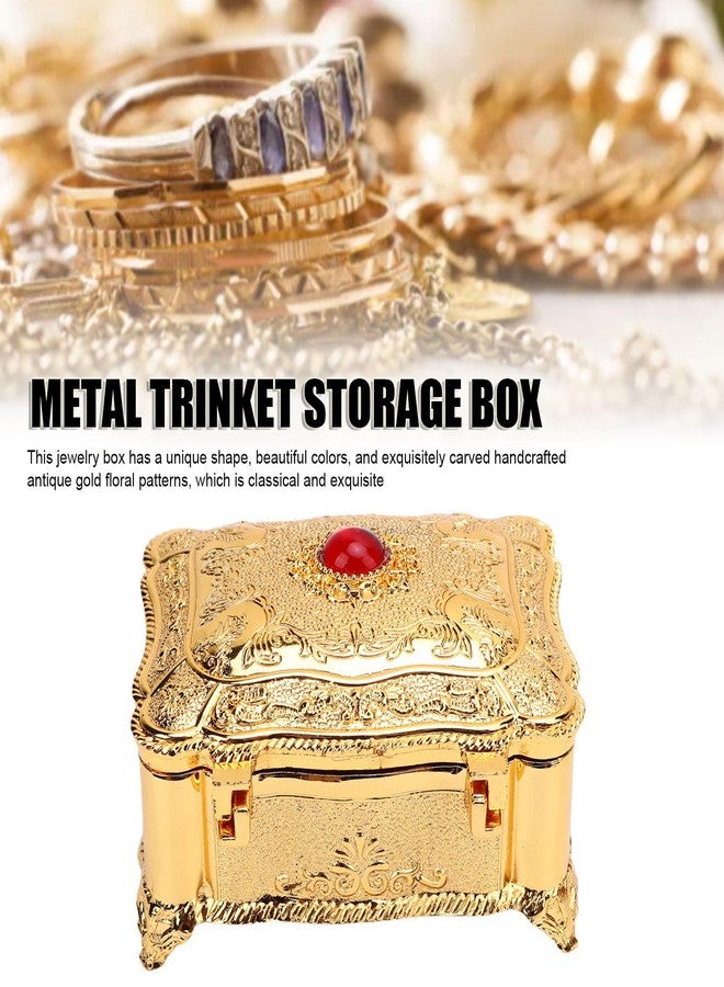 POCREATION Vintage Jewelry Organizer Box, Zinc Alloy Metal, Ornate Treasure Chest, Trinket Storage, Decorative Keepsake for Women - Image 2