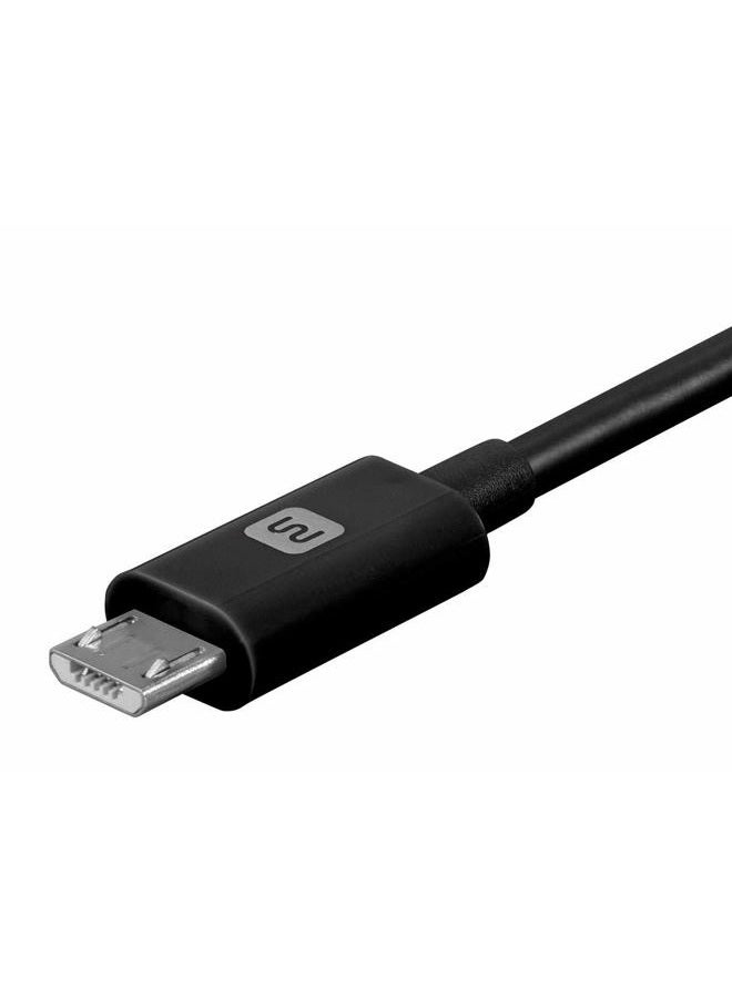 Monoprice USB-A Male to Micro-B Male Cable - 5-Pin, 22/30AWG, 2.4A, Polycarbonate Connectors, 0.5 Feet, Black - Select Series - Image 5