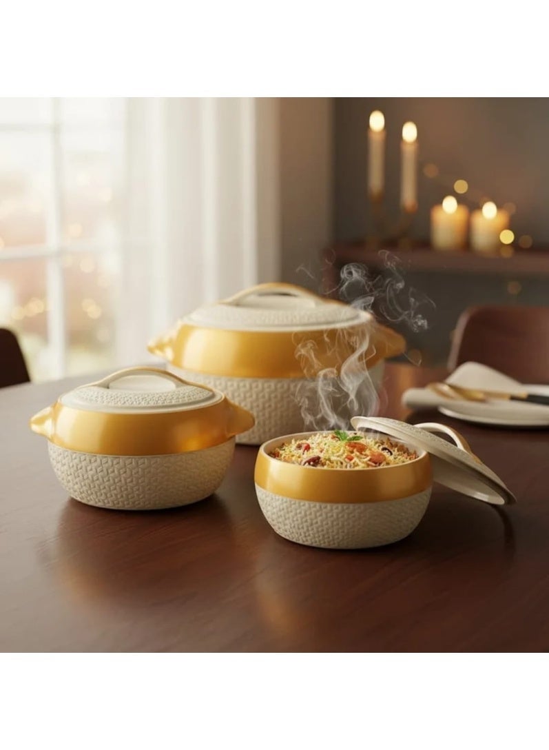 ميلتون طقم حافظات طعام من 3 قطع داخلية من الستانلس ستيل (1500 مل ، 2500 مل ، 3500 مل) بيج/ذهبي - Image 4