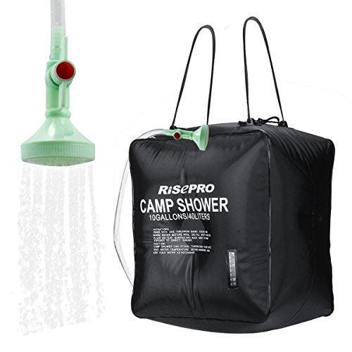 RISEPRO 10 gallons/40L Solar Shower Bag Solar Heating Camping Shower Bag with Temperature Hot Water Outdoor Hiking Climbing XH07 - Image 1
