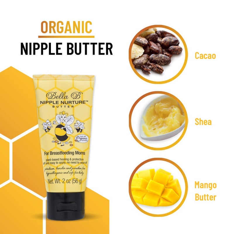 Bella B Nurturing oz - Organic Nipple Cream For Breastfeeding - Natural Nipple Cream For Breastfeeding Organic, Nipple Butter, Fragrance Free, 2 Ounce - Image 4