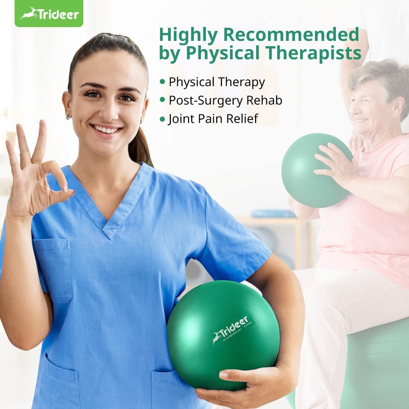 Trideer Exercise Balls Physical Therapy, 9 Inch Pilates Ball Between Knees for Physical Therapy, Mini Exercise Ball - Yoga Ball, Small Workout Balls for Core Strength and Back Support - Image 4