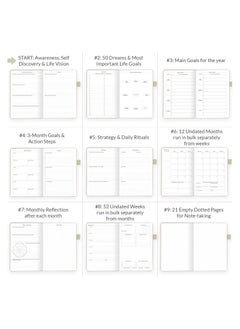 Swift مخطط الألبان - مخطط حياة أسبوعي وشهري فاخر لتحقيق أهدافك وعيش حياة أكثر سعادة. دفتر ملاحظات منظم ومجلة إنتاجية. غلاف مقوى بحجم A5، بدون تاريخ - ابدأ في أي وقت  - Image 2