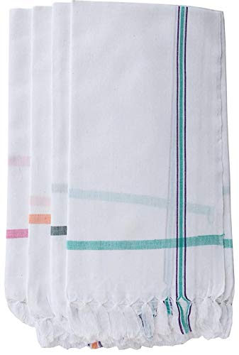 SF SHAKUMBHARI FAB منشفة صيفية بيضاء من قطن شاكومباري المصنوعة يدويًا (غامتشا) (عبوة من 4) - Image 3