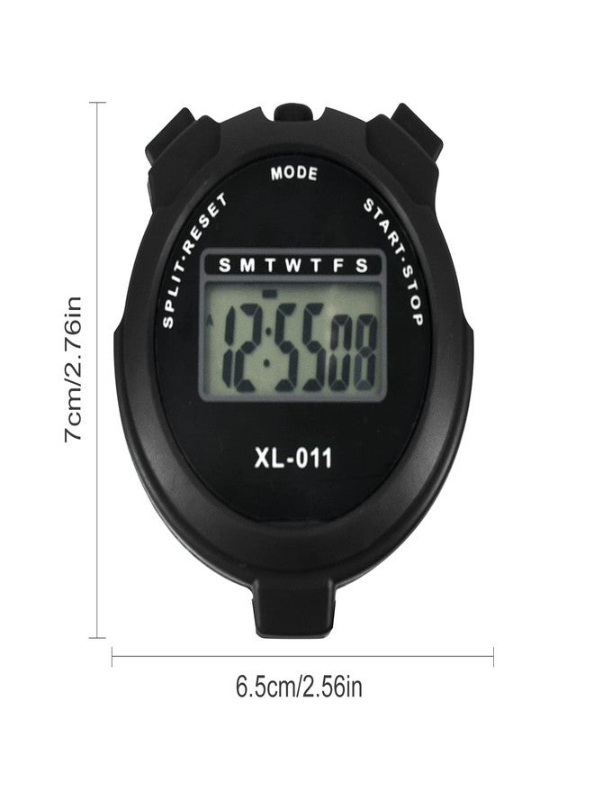 BEHAHAI Digital Sports Stopwatch Timer Stopwatch Large Display Interval Training Timer Outdoor Split Stop Watch Lap Timer Digital Calendar Alarm Clock Referee Watch for Training Running(Black) - Image 2
