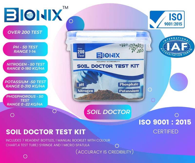 Bionix Soil Doctor Test kit (200 Test) | pH Nitrogen Potassium Phosphorus Soil Testing kit. - Image 2