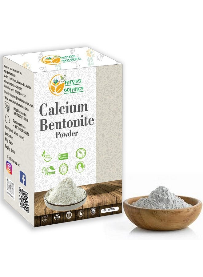 HERBS BOTANICA طين الكالسيوم البنتونيت من هيربس بوتانيكا، مسحوق غذائي، طين الشفاء الهندي للوجه والجسم، لف الجسم للتخلص من السموم، تنظيف عميق للمسام، قناع وجه طبيعي 227 جرام من هيربس بوتانيكا - Image 1