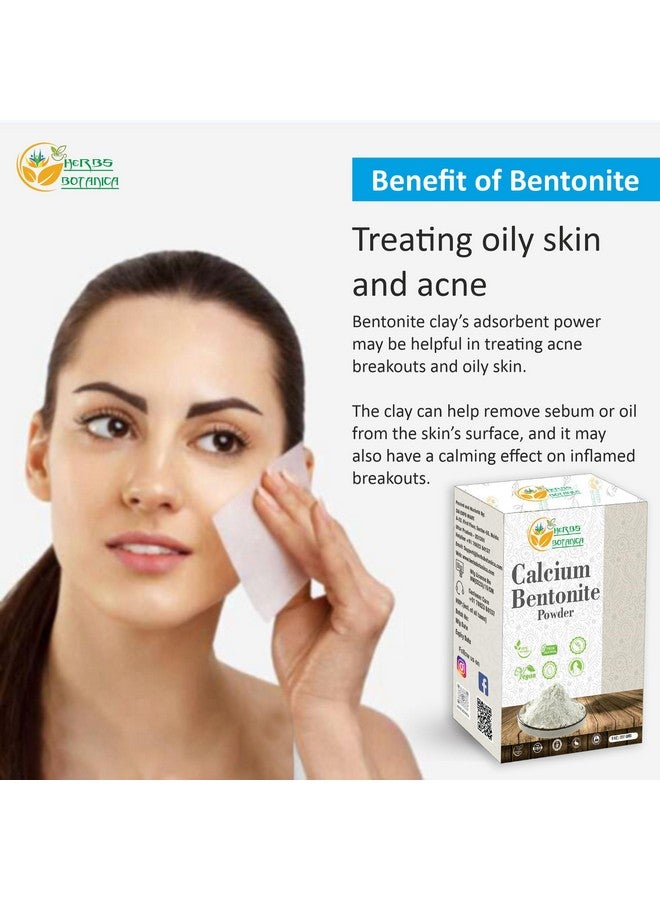 HERBS BOTANICA طين الكالسيوم البنتونيت من هيربس بوتانيكا، مسحوق غذائي، طين الشفاء الهندي للوجه والجسم، لف الجسم للتخلص من السموم، تنظيف عميق للمسام، قناع وجه طبيعي 227 جرام من هيربس بوتانيكا - Image 2