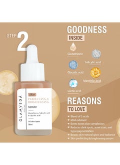Glamveda Glutathione 4-Step Skincare Routine For Healthy & Radiant Skin | Skin Brightening And Lightening Combo ( Face Wash + Face Cream + Face Serum + Sunscreen )  - Image 3
