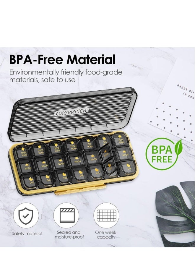 Beauenty Pill Storage Box, Portable Pill Box, Easy to Carry, Moisture-proof Pill Box, Portable Daily Pill Box for Vitamins, Fish Oil, Supplements, Medicine - Image 2