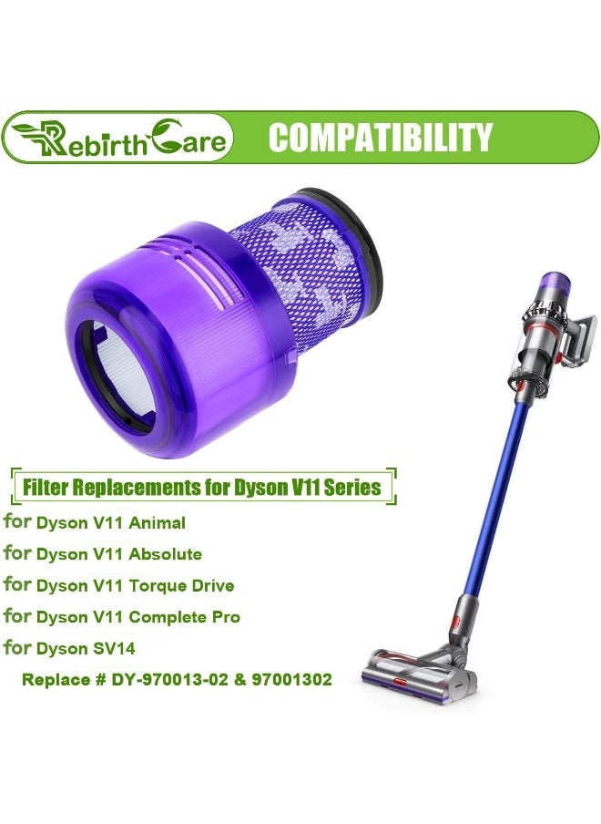 Generic - Rebirthcare  3 Pack V11 Filter For Dyson V11 Absolute V11 Animal V11 Torque Drive V15 Detect Sv14 Cordless Vacuum Filter Replacement Filters Parts Spares Washable, Replace Part 97001303 - Image 1