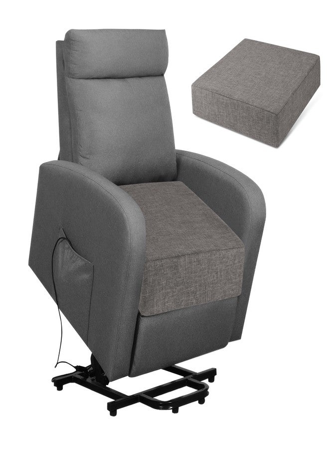 FlyGulls Recliner Cushions for Elderly 20"x20"x5" Extra Large Seat Cushion for Couch Armchair Wicker Chairs Square Chair Cushions with Non-Slip Backing and Textured Washable Cover Light Grey - Image 1