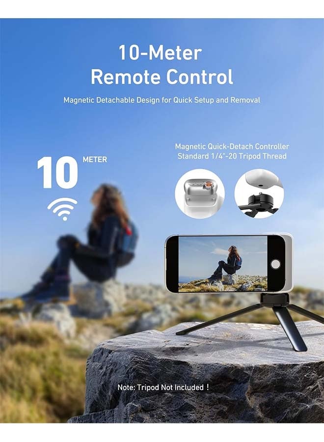 TELESIN Fun Shot Magnetic Phone Camera DSLR Style Shutter Grip for iPhone & Android with Detachable Wireless Shutter Button - MFI Certified - 1/4" Screw - Comfort Ergonomic Camera Grip Handle Holder - Image 5