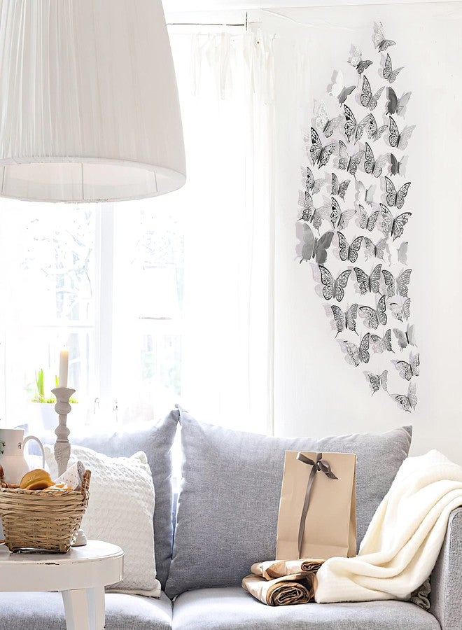 PartyWoo Butterfly Wall Decor, 84 pcs 3D Butterfly Wall Decals, 3 Sizes Removable Room Decor Stickers, Butterflies Decorations Murals for Cake Party Window Crafts - Image 4