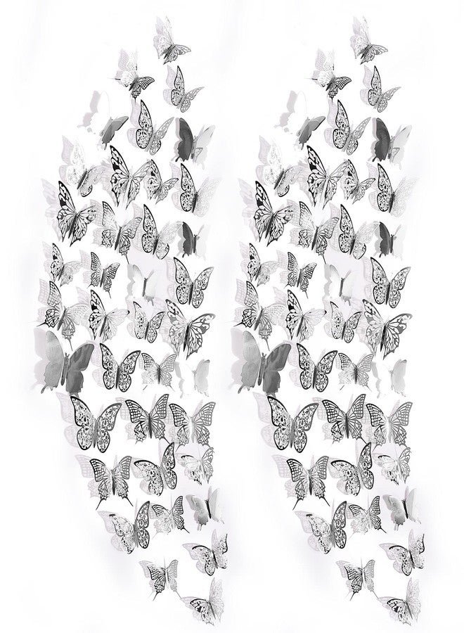 PartyWoo Butterfly Wall Decor, 84 pcs 3D Butterfly Wall Decals, 3 Sizes Removable Room Decor Stickers, Butterflies Decorations Murals for Cake Party Window Crafts - Image 2