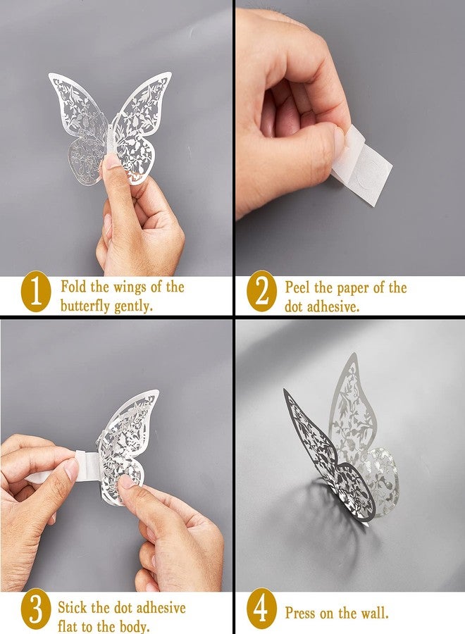 PartyWoo Butterfly Wall Decor, 84 pcs 3D Butterfly Wall Decals, 3 Sizes Removable Room Decor Stickers, Butterflies Decorations Murals for Cake Party Window Crafts - Image 5