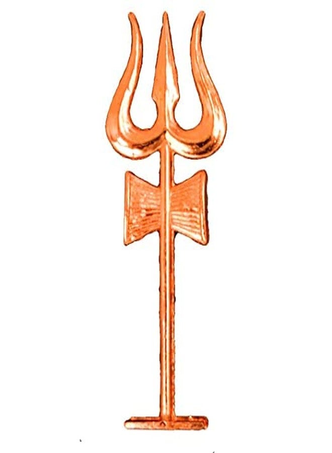 DEVAMA THE DIVINE Lord Shiva Trishul Damru with Stand Copper Statue for Vastu/Vahan/Office Protection, Prosperity and Success - Image 2