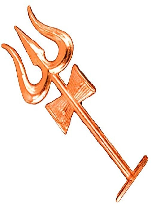 DEVAMA THE DIVINE Lord Shiva Trishul Damru with Stand Copper Statue for Vastu/Vahan/Office Protection, Prosperity and Success - Image 3