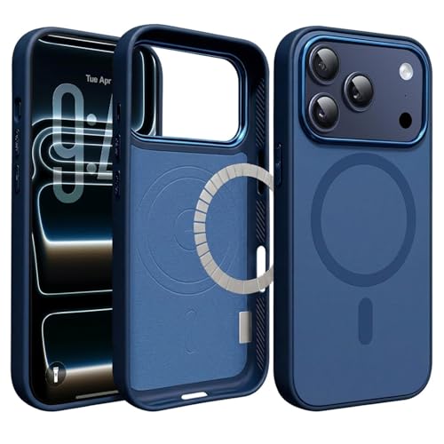 VONZEE Magnetic Case for iPhone 17 Pro Max Case Matte Hard PC + TPU Back Cover [Compatible with MagSafe] Anti-Scratch Phone Case (MAX Blue) - Image 1