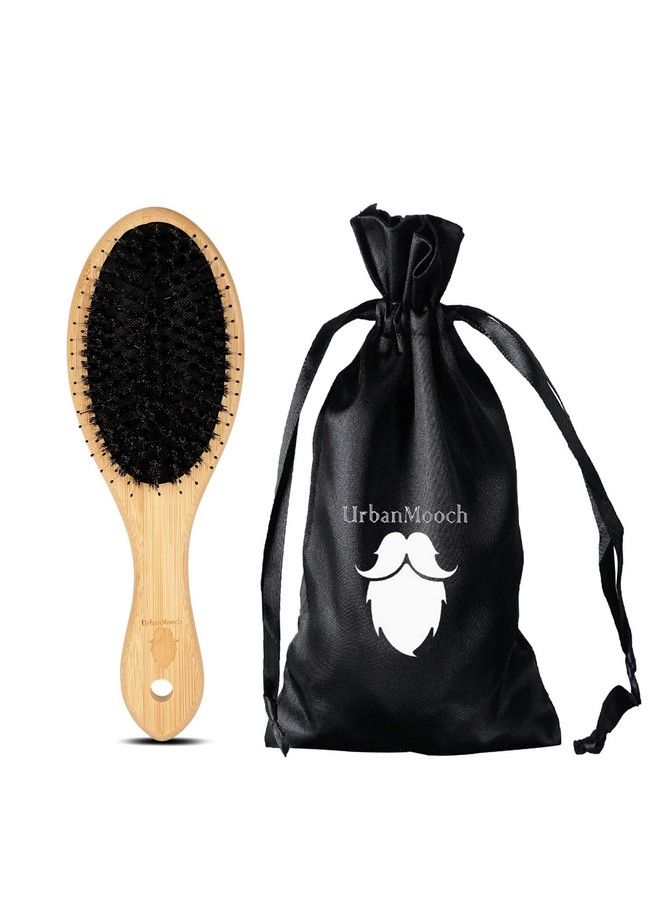 UrbanMooch Boar Bristle & Nylon Pin Bamboo Paddle Hair Brush For Detangling Scalp Massage & For Hair Growth - Image 2
