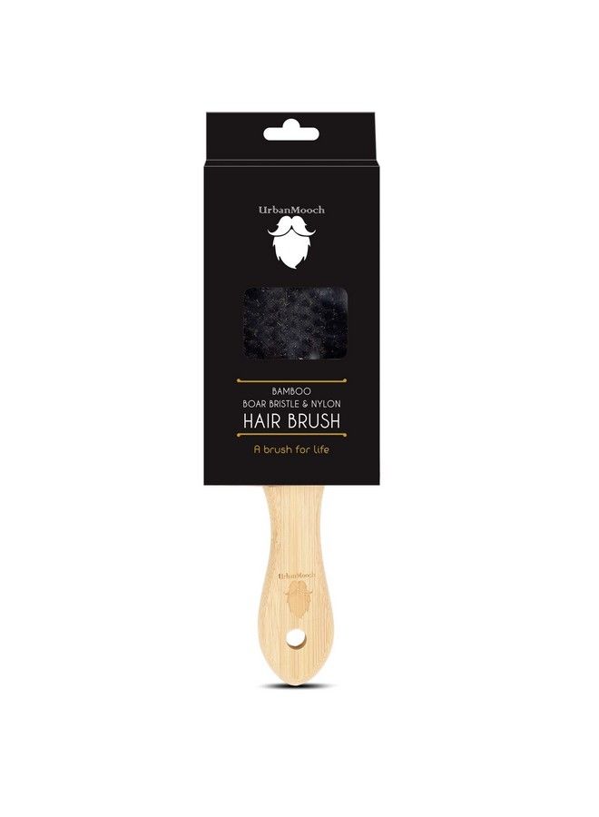 UrbanMooch Boar Bristle & Nylon Pin Bamboo Paddle Hair Brush For Detangling Scalp Massage & For Hair Growth - Image 3