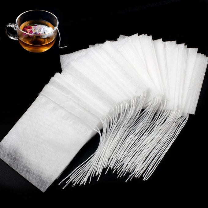 400PCS DISPOSABLE TEA BAGS FOR LOOSE LEAF TEA BIODEGRADABLE TEA FILTER BAGS WITH DRAWSTRING CORN FIBER EMPTY TEA BAGS FOR LOOSE LEAF TEA