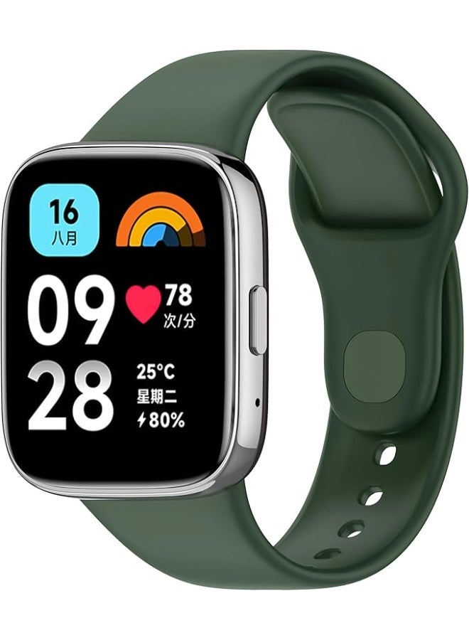 Sport Silicone Strap Compatible with Xiaomi Redmi Watch 3 Active / Redmi Watch 3 Lite, Replacement Soft Silicone Watch Band Wrist Strap, Adjustable Bracelet Wristband for Men and Women - Image 1